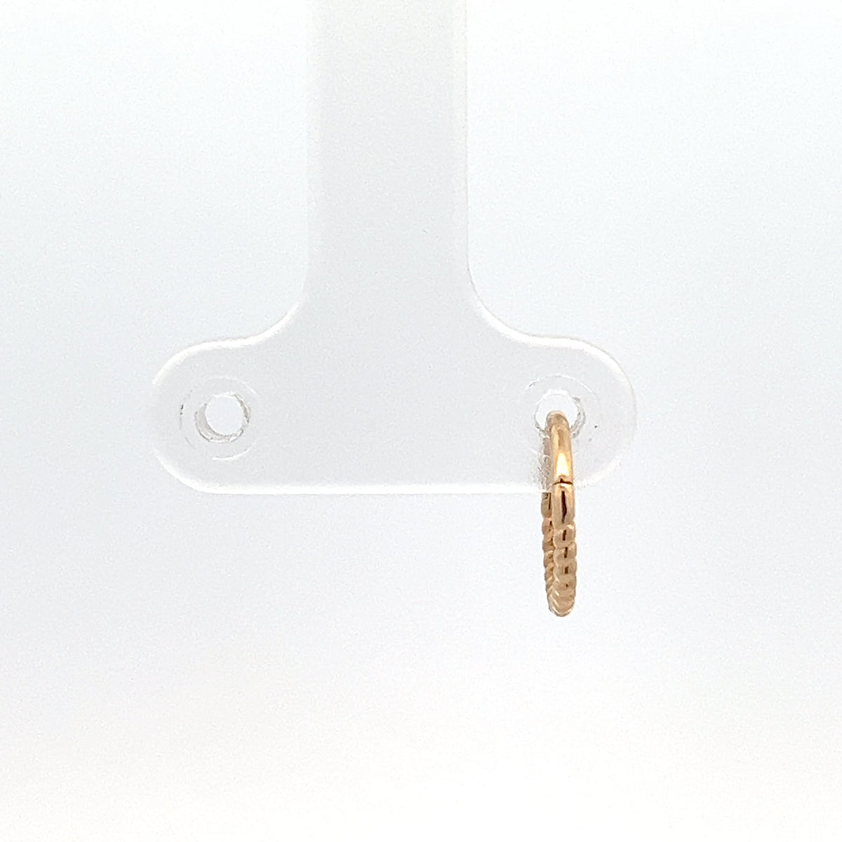 14KYellow Gold Beaded Hugger Earrings single