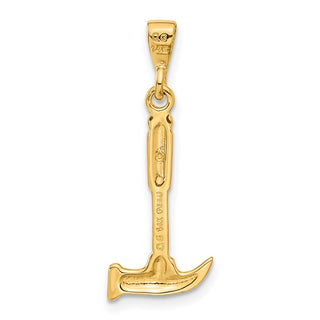 14K Yellow Gold Hammer Charm - 30mm x 10mm