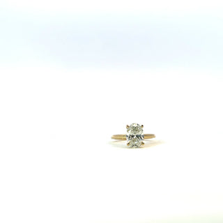 14K Yellow Gold 2.05Cttw Lab Grown Oval Cut Diamond Engagement Ring With Hidden Halo