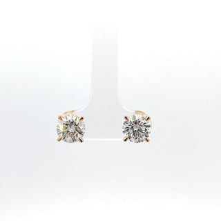 Aretes de oro amarillo de 14 quilates con diamantes cultivados en laboratorio de 1,05 quilates