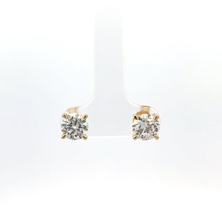Aretes de oro amarillo de 14 quilates con diamantes cultivados en laboratorio de 1,05 quilates