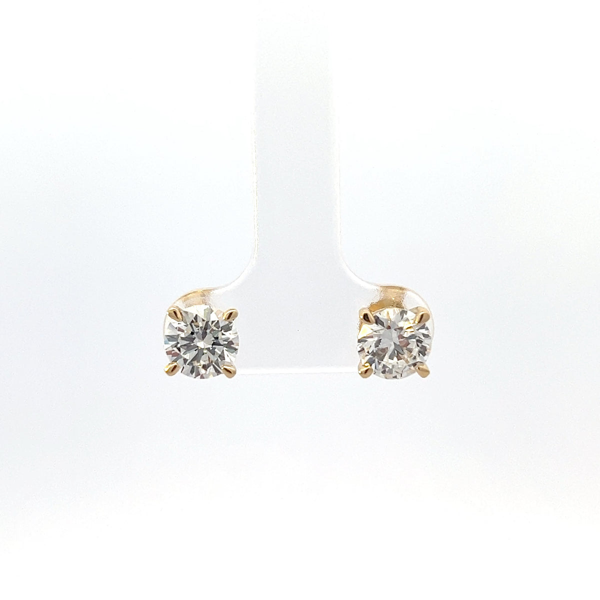 Aretes de oro amarillo de 14 quilates con diamantes cultivados en laboratorio de 1,05 quilates