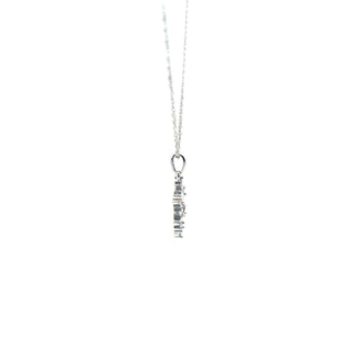 925 Sterling Silver Snowflake Lab Grown Diamond Pendant Necklace