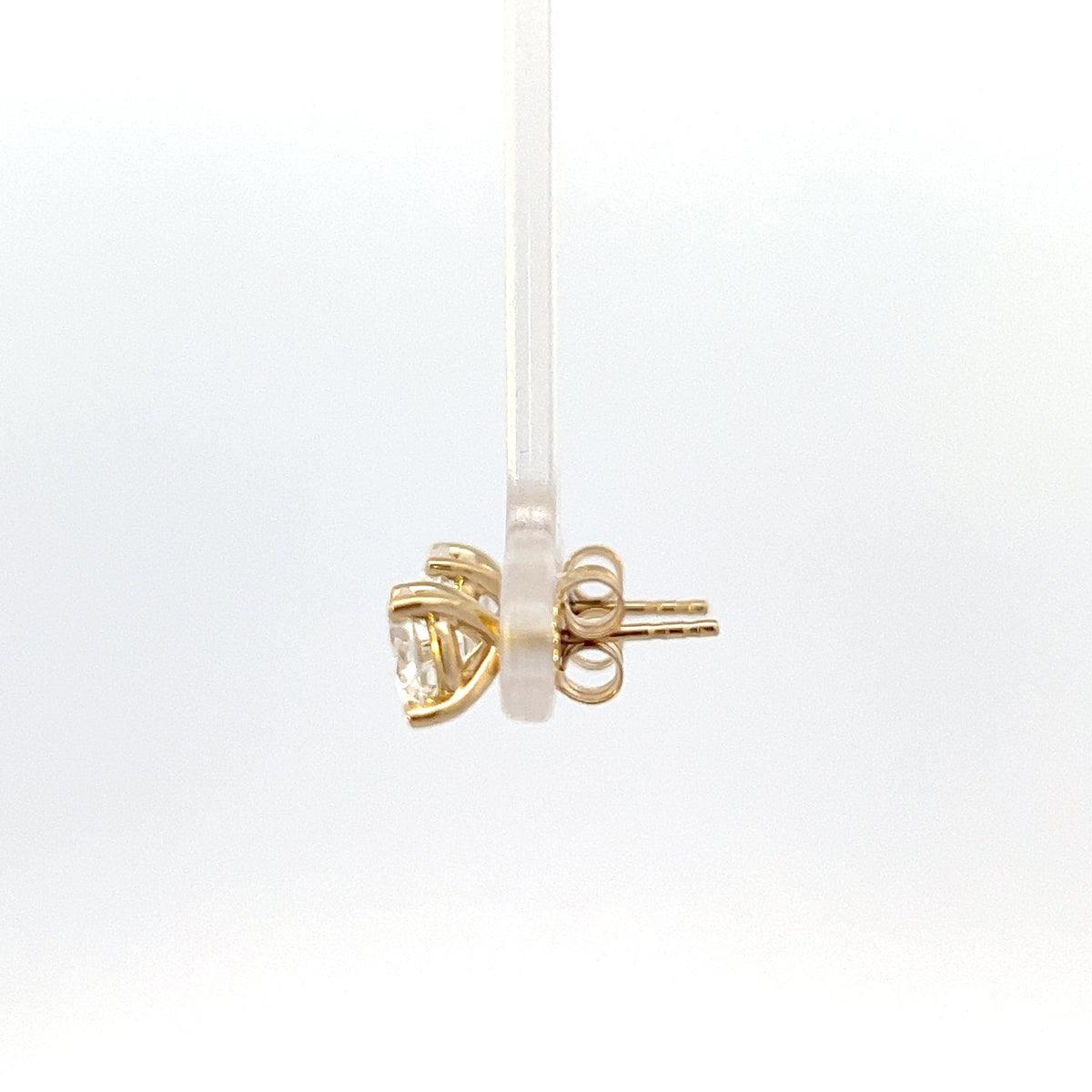 Aretes de oro amarillo de 14 quilates con diamantes cultivados en laboratorio de 1,05 quilates