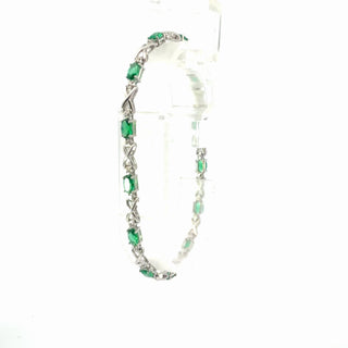 Plated Lab Sapphire Gemstone Bracelet