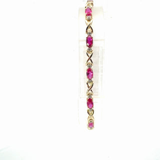 Plated Lab Sapphire Gemstone Bracelet