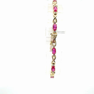 Plated Lab Sapphire Gemstone Bracelet