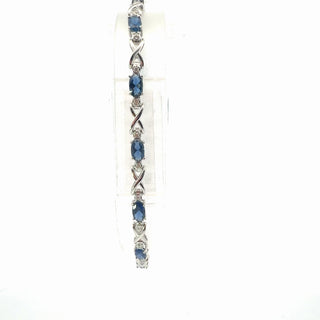 Plated Lab Sapphire Gemstone Bracelet