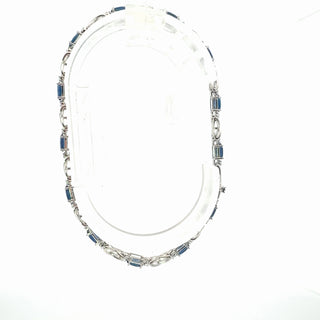 Plated Lab Sapphire Gemstone Bracelet