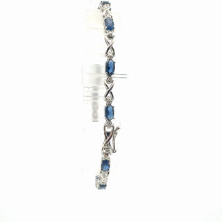 Plated Lab Sapphire Gemstone Bracelet