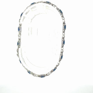 Plated Lab Sapphire Gemstone Bracelet