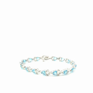 Silver Lab Gemstone Bracelet