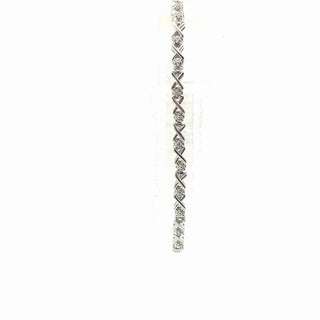Silver Lab Grown Diamond Hugs & Kisses 'X' Link Tennis Bracelet