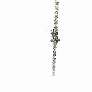 Silver Lab Grown Diamond Hugs & Kisses 'X' Link Tennis Bracelet