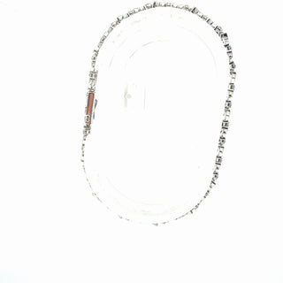 Silver Lab Grown Diamond Hugs & Kisses 'X' Link Tennis Bracelet