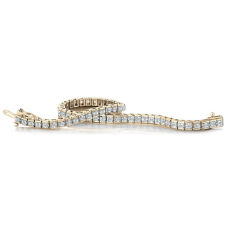 Plated Lab Grown Diamond Square Style Round Cut Tennis Bracelet