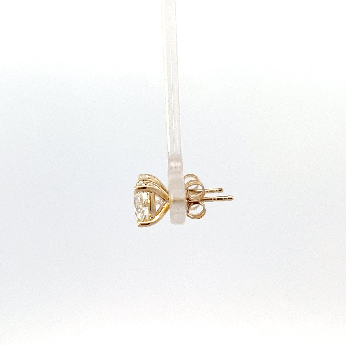 Aretes de oro amarillo de 14 quilates con diamantes cultivados en laboratorio de 1,05 quilates