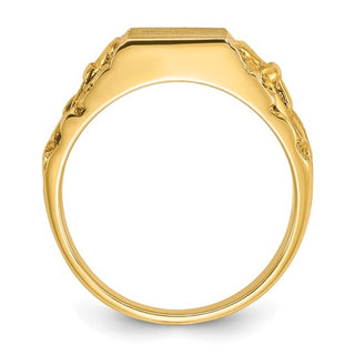 14K Yellow Gold 13mm x 9mm Men's Signet Ring