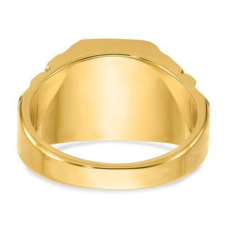 14K Yellow Gold 13mm x 9mm Men's Signet Ring