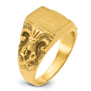 14K Yellow Gold 13mm x 9mm Men's Signet Ring