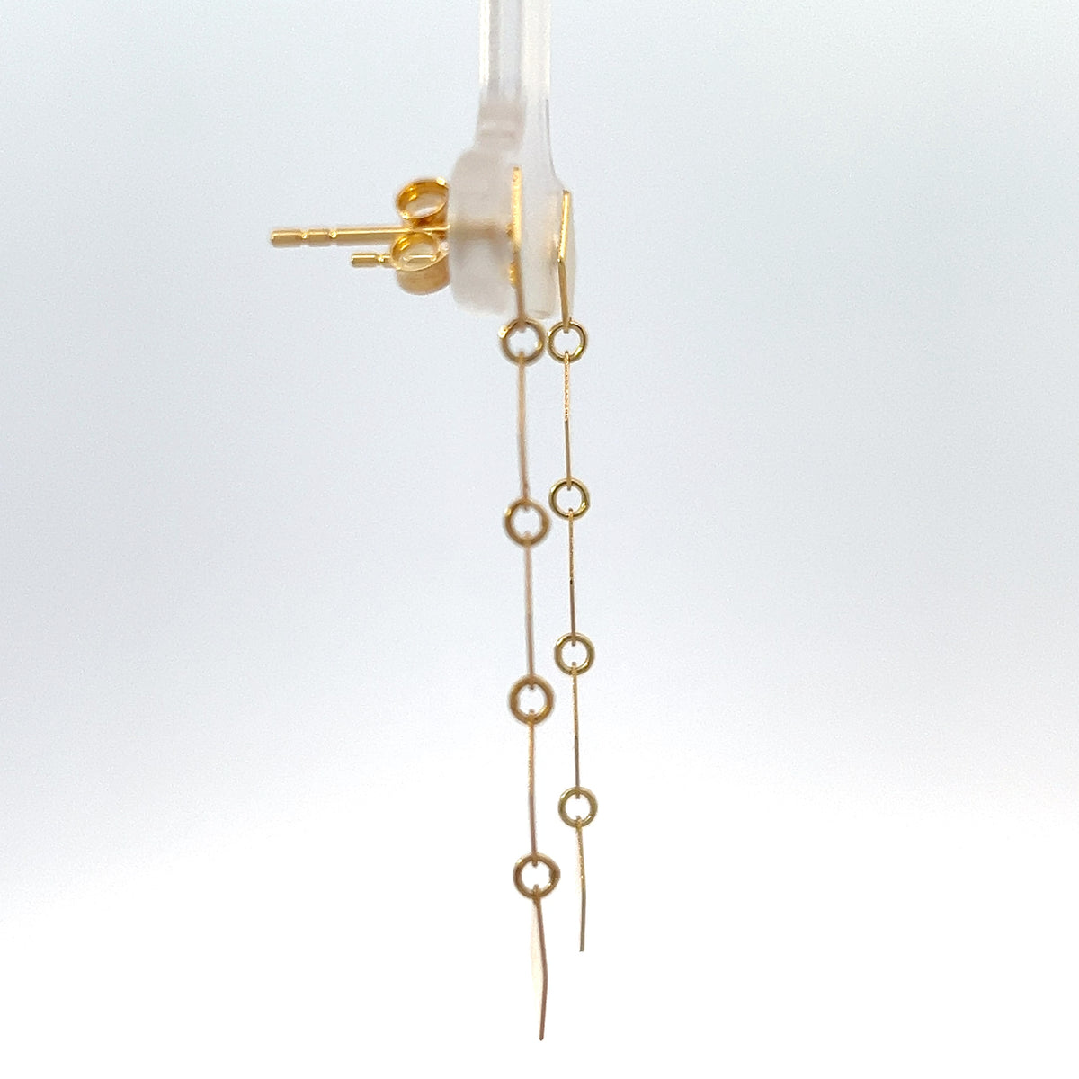 10K Yellow Gold Kite Dangling Stud Earrings