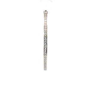 925 Silver Rhodium Plated Lab Diamond Channel Set Bangle