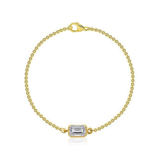 10KT Lab Grown Diamond Reversible Emerald Motif Bracelet