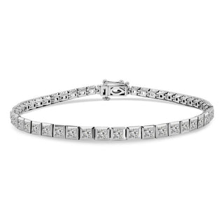 10KT Tennis Bezel Set Square Cut Lab grown Diamond Bracelet