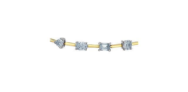 14K Yellow and White Lab Grown Diamond Bracelet