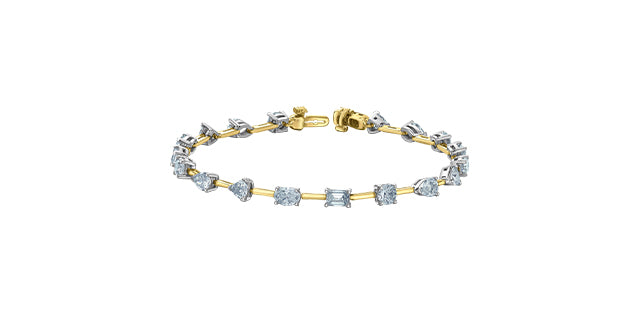 14K Yellow and White Lab Grown Diamond Bracelet