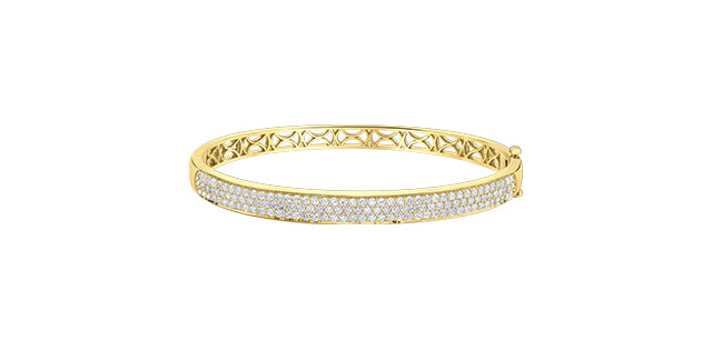 10K Yellow Gold 2.55cttw Diamond Bangle