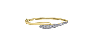 10K Yellow Gold 1.25cttw Diamond Bangle Bracelet