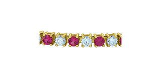 10K Yellow Gold Lab-Grown Ruby and Lab-Grown Diamond Bracelet