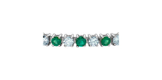10K White Gold Lab-Grown Emerald and Lab-Grown Diamond Bracelet