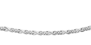 Brazalete de tenis con diamantes de 0,10 quilates en oro blanco de 10 quilates