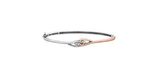 10K Rose Gold & White Gold 0.10 cttw Diamond Bangle