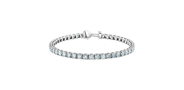 14K Lab Grown 10.00cttw Round Brilliant Cut Diamond Tennis Bracelet