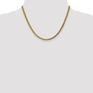 14K Yellow Gold 3.7mm Semi-Solid Franco with Lobster Clasp Chain