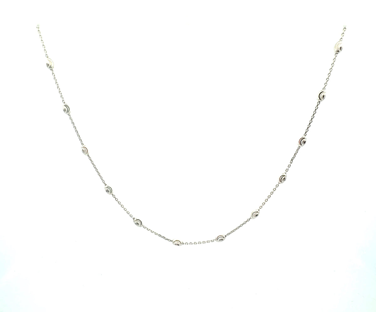 925 Sterling Silver Ball Station Chain