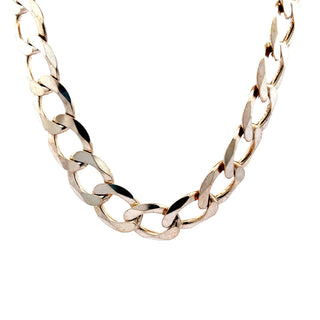 925 Sterling Silver 12.90mm Flat Curb Chain, 24"