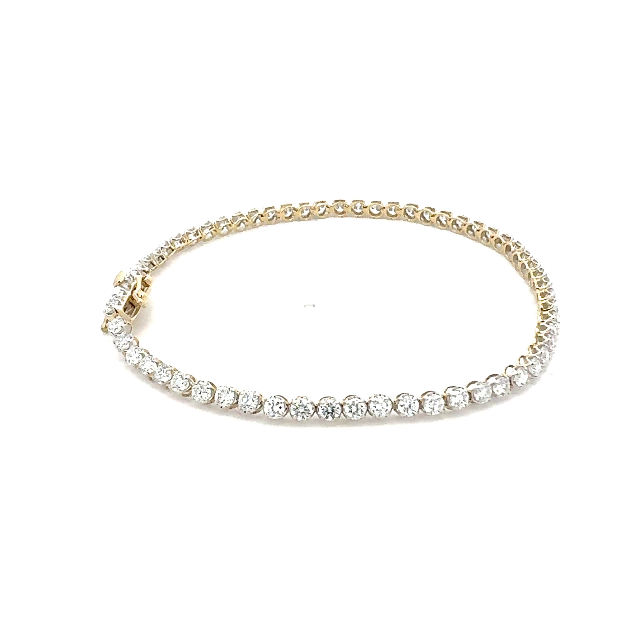 10K Lab Grown 1.00 - 5.00cttw Round Brilliant Cut Diamond Tennis Bracelet / Gold