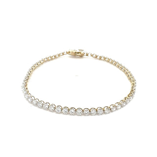 10K Lab Grown 1.00 - 5.00cttw Round Brilliant Cut Diamond Tennis Bracelet