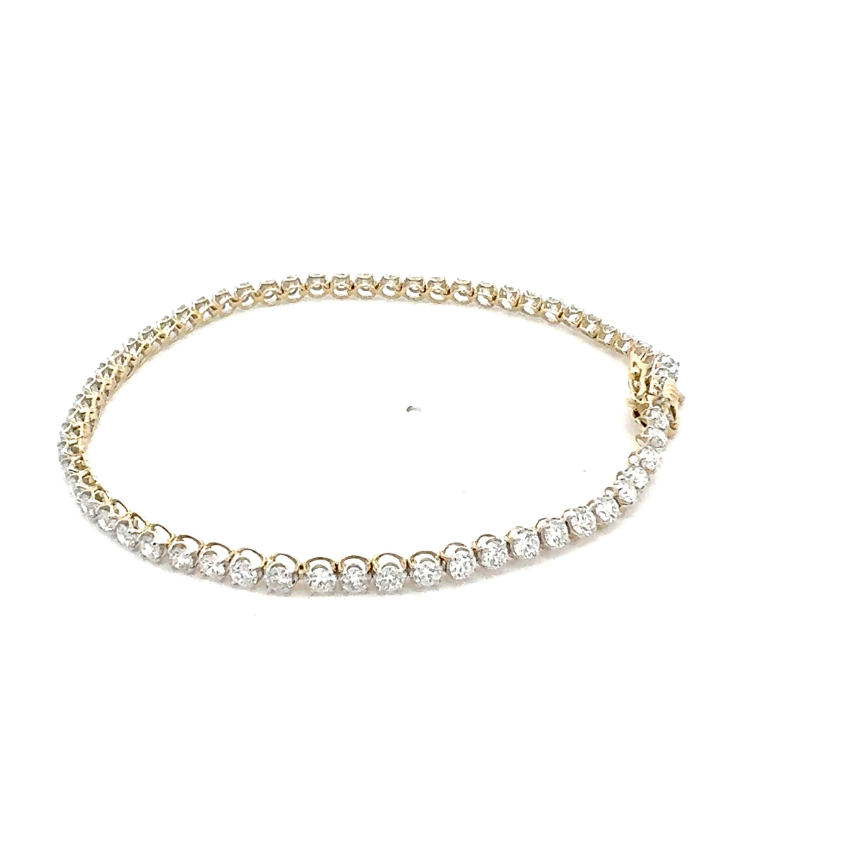 10K Lab Grown 1.00 - 5.00cttw Round Brilliant Cut Diamond Tennis Bracelet