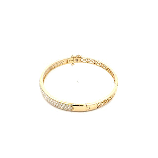 10K Yellow Gold 2.55cttw Diamond Bangle