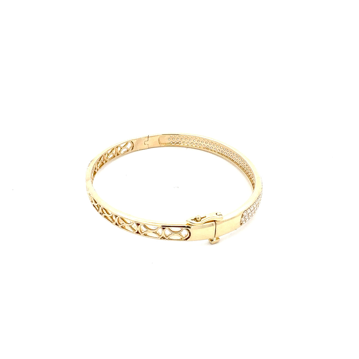 10K Yellow Gold 2.55cttw Diamond Bangle