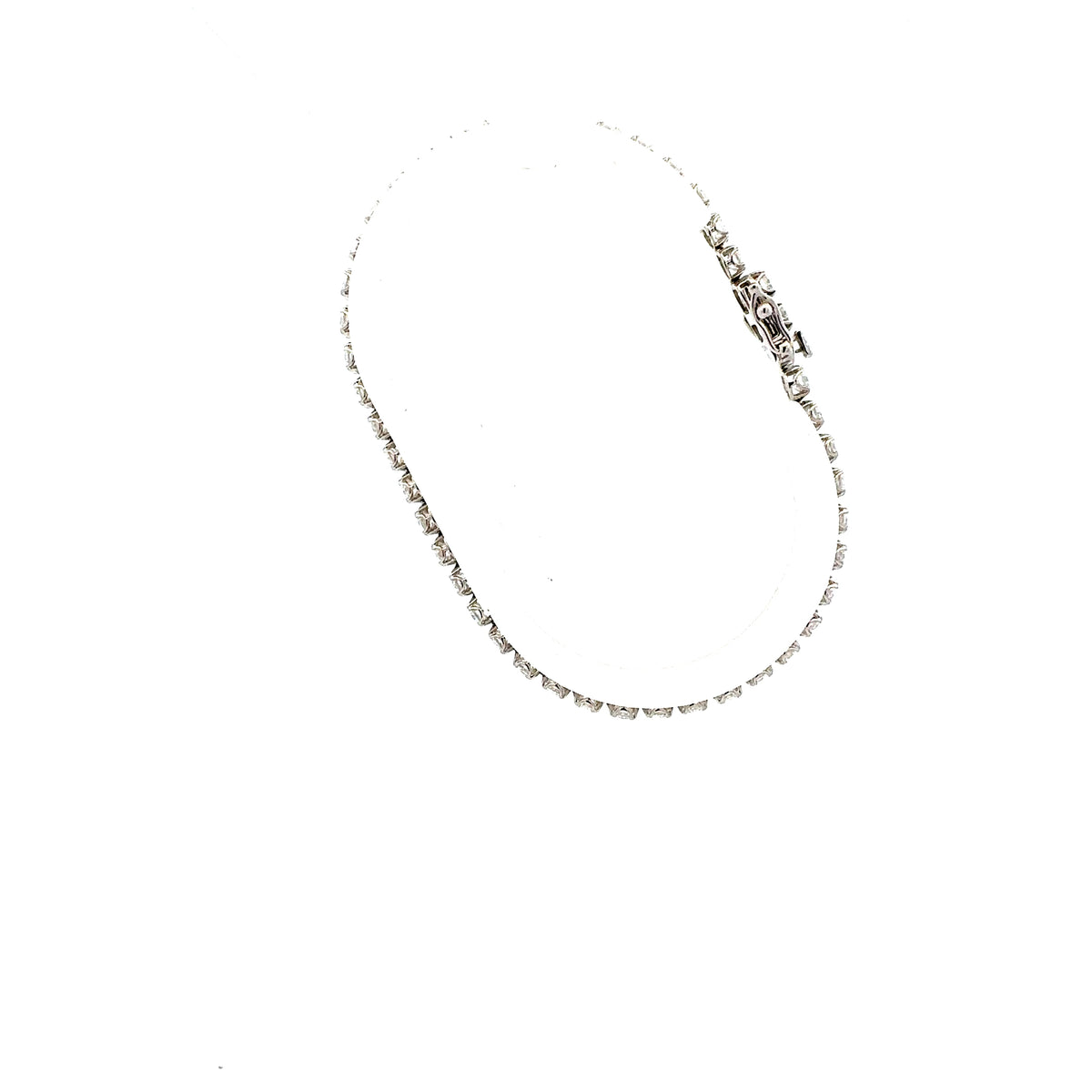 10K White Lab Grown 5.00cttw Round Brilliant Cut Diamond Tennis Bracelet