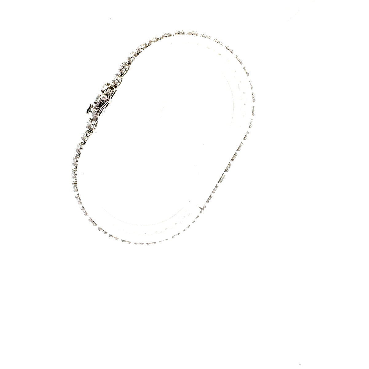 10K White Lab Grown 5.00cttw Round Brilliant Cut Diamond Tennis Bracelet