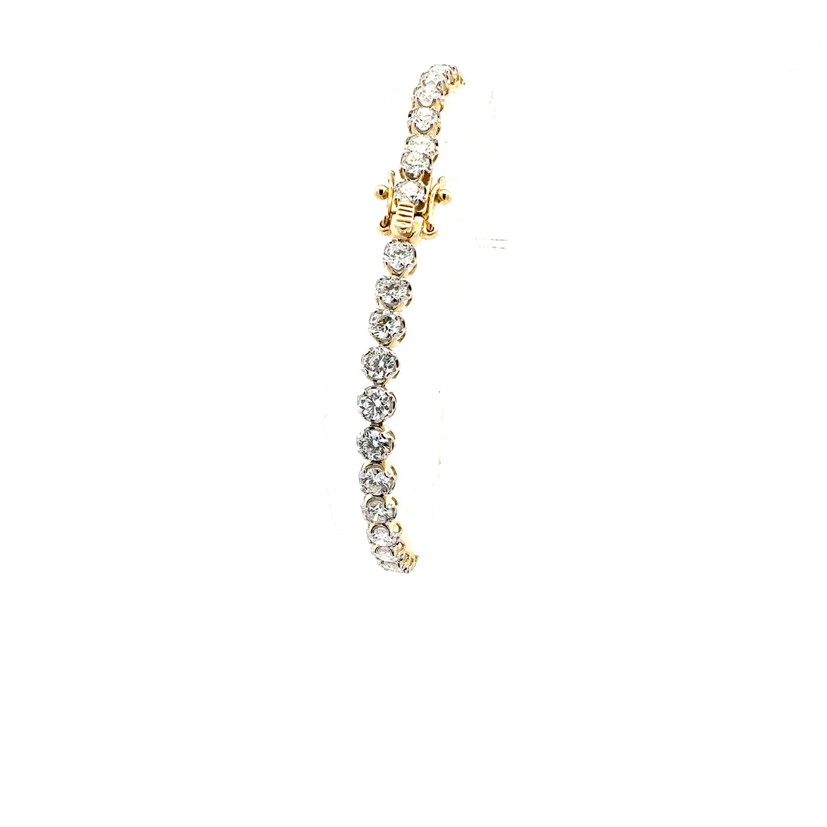 10K Yellow Lab Grown 5.00cttw Round Brilliant Cut Diamond Tennis Bracelet