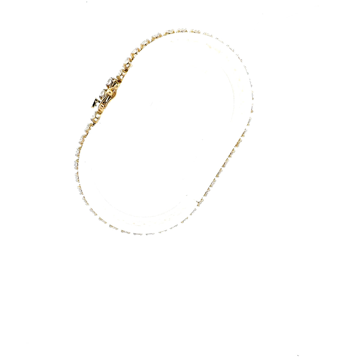 10K Yellow Lab Grown 5.00cttw Round Brilliant Cut Diamond Tennis Bracelet