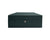 A green 8-piece watch box with a quad angled paneled lid and gold hardware.